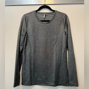 Banana republic metallic dark silver long sleeve shirt, size M